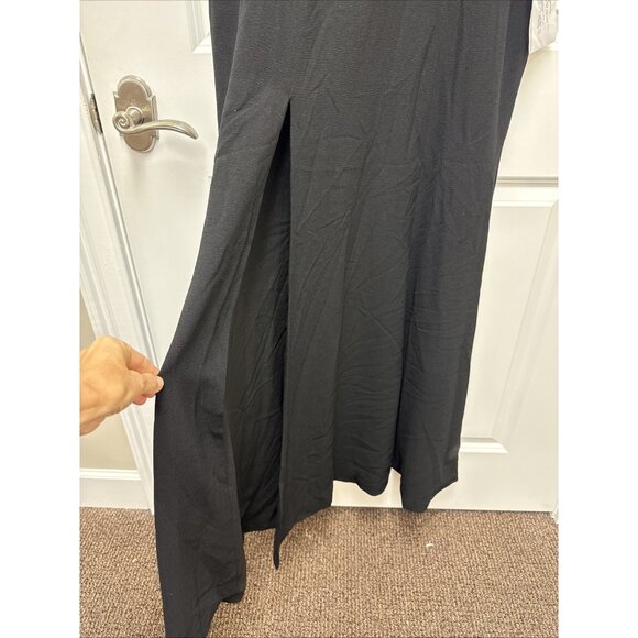 Dress the Population Size XXL Black Iris Slit Crepe Maxi Gown Cocktail Dress NWT - Picture 8 of 14